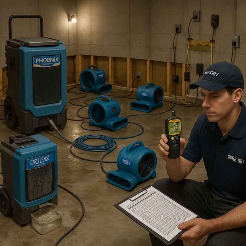 Structural Drying and Dehumidification process in Creve Coeur, IL